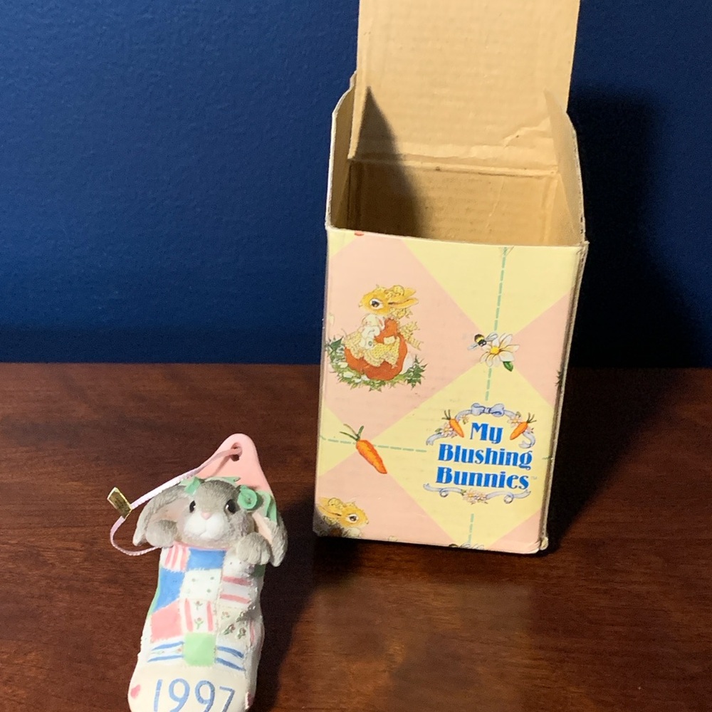 Enesco My Blushing Bunnies Ornament Vintage 1997